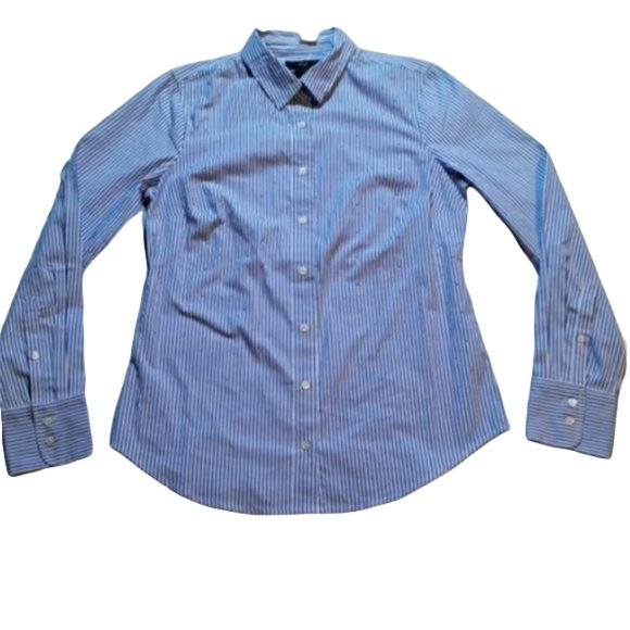 Rhinestone Embellished Strioed Perfect Shirt - Picture 6 of 16